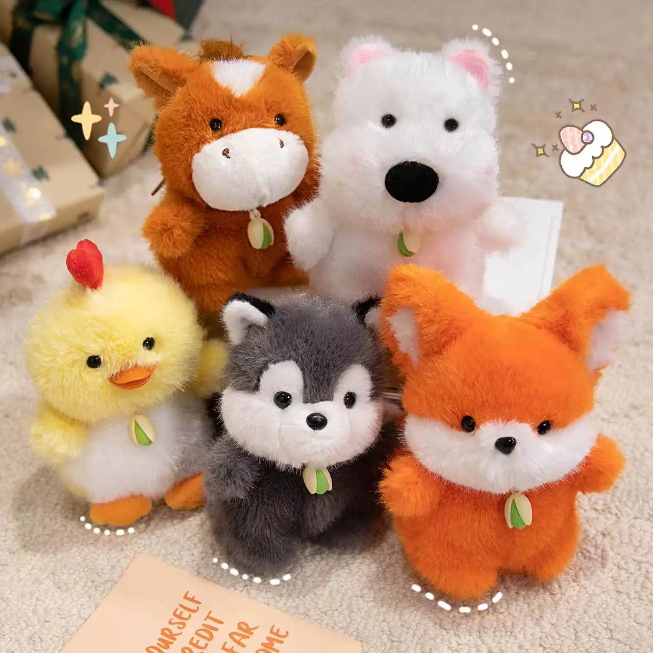 15cm Cute pillow penguin ybara rabbit duck panda fox cat Stitch plush toys keychain for children women girl gift