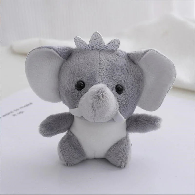 10CM New Elephant Plush Toys Holiday Gift Cute Animal Stuffed Pendant Doll For Girls&Boys Backpack Keychain 3 Color