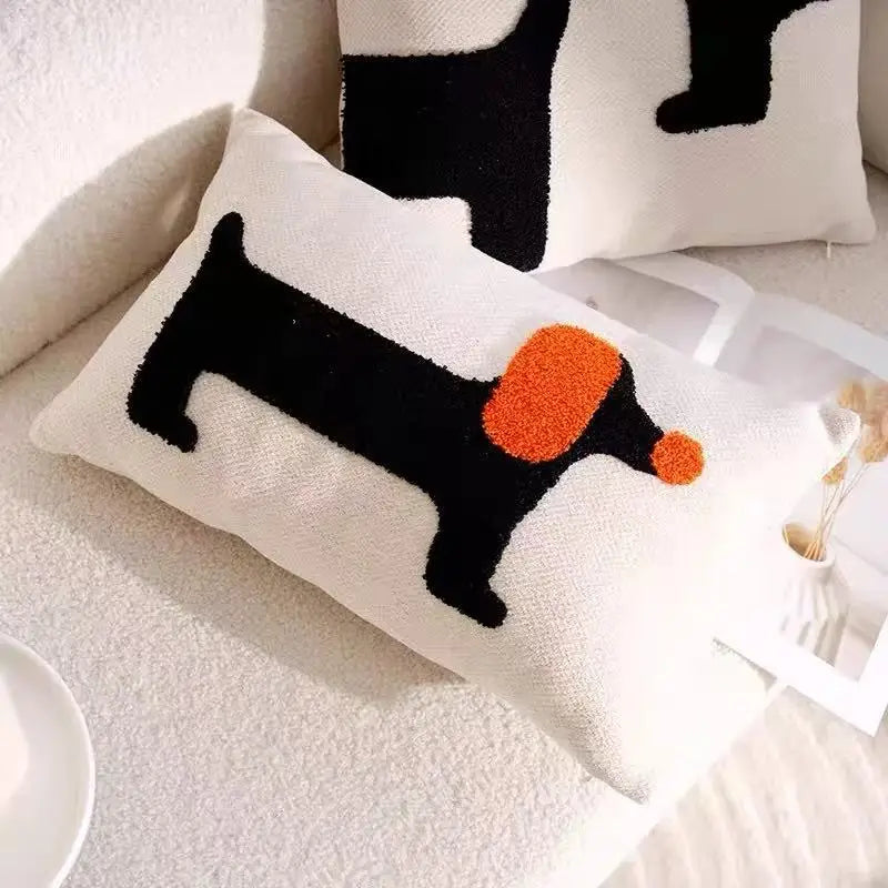 Playful Pup Embroidered Pillow Cover – Square & Lumbar