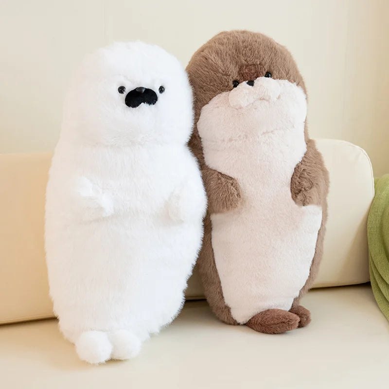 Kawaii Cartoon Sea Plush Toy Soft Pillow Lifelike Stuffed Creature Sea Otter Plush Doll Simulation Stuffed Animal Birthday Gifts