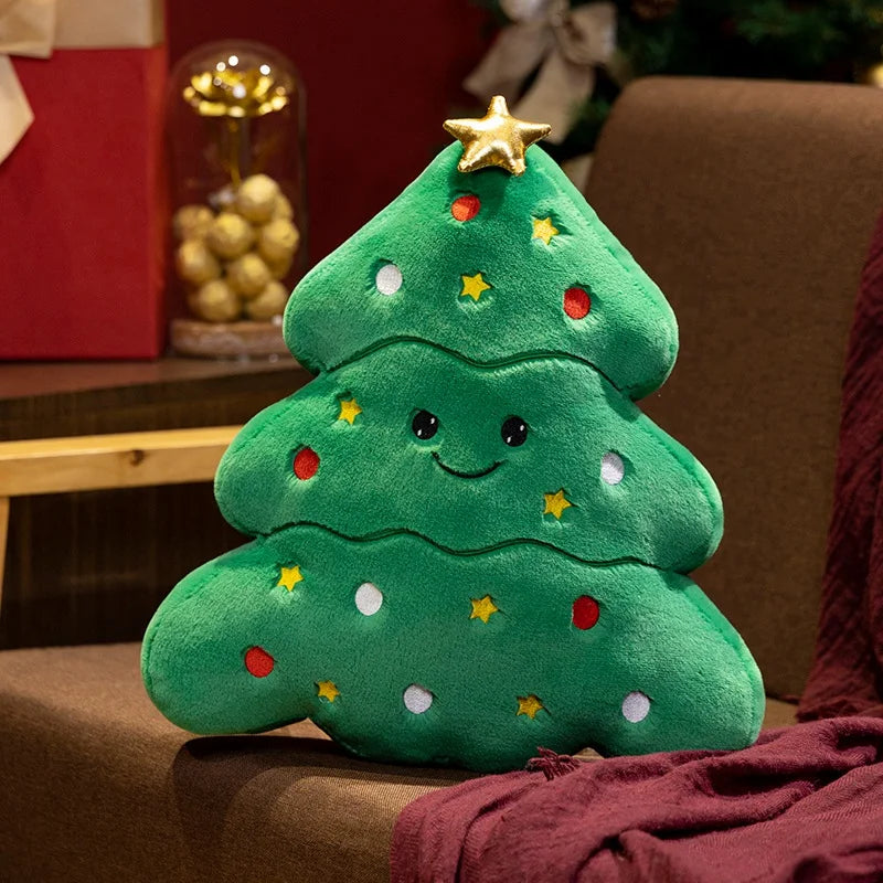Kawaii Cartoon Christmas Series Plush Doll Pillow Snowman House Gingerbread Man Christmas Tree Plush Toy Home Holiday Decoration