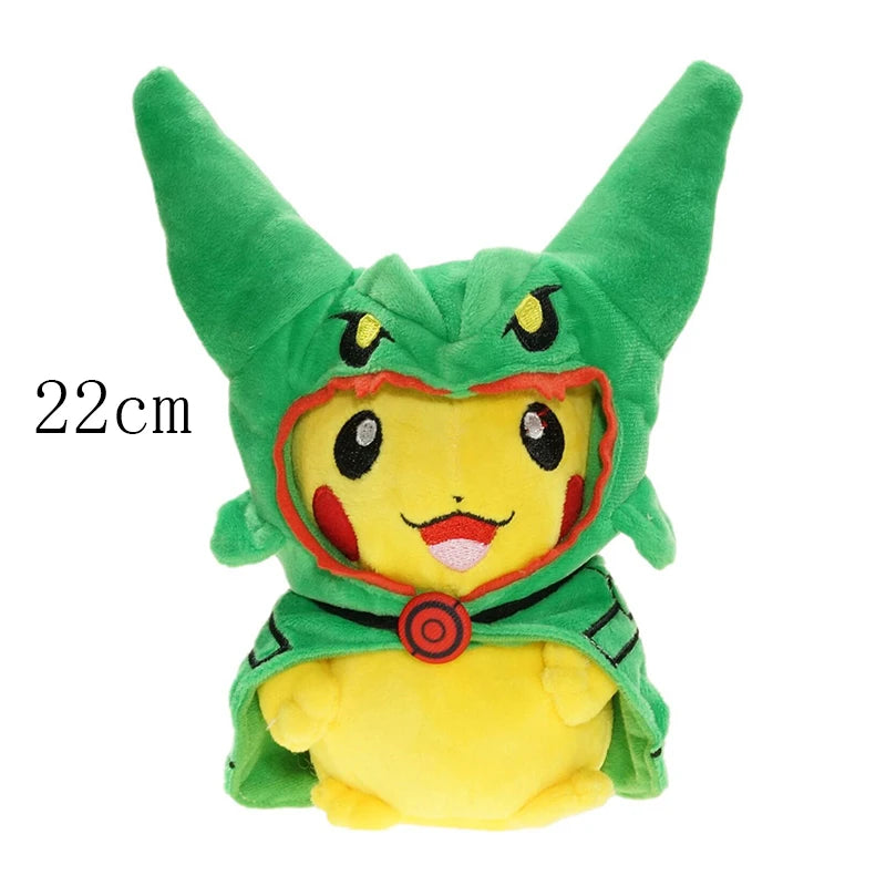 Cosplay Pikachu Pokemon Plush Eevee Charizard Snorlax Garchomp Tyranitar Hydreigon Ampharos Stuffed Doll Toy For Kid Miniso Gift