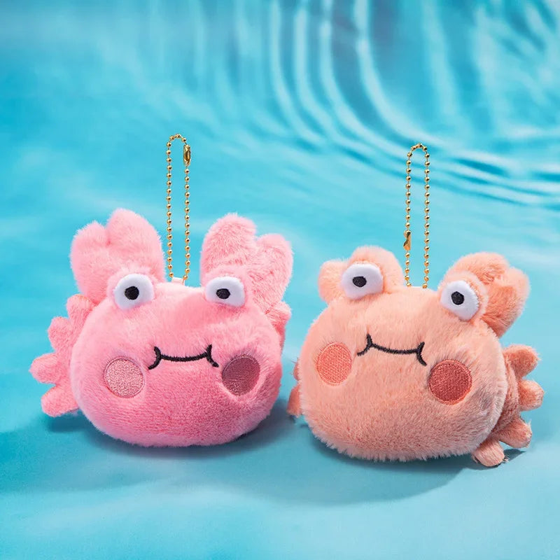 New Marine Animal Pendant Crab Lobster Devil Fish Octopus Sardine Oyster Fish Plush Doll Soft Stuffed Toys Key Ring Cartoon Gift