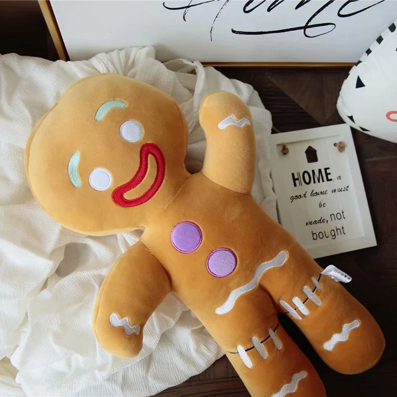 30cm Funny Cute Gingerbread Man Christmas Pillow Super Soft Shrek Plush Toy Doll Birthday Gift Sofa Pillow Home Decoration