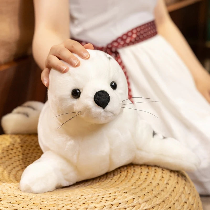 Simulation Sea World Animal White Sea Lion Seals Plush Doll Cute Cartoon Sea Lion Stuffed Toy For Children Kids Girls 32/38cm