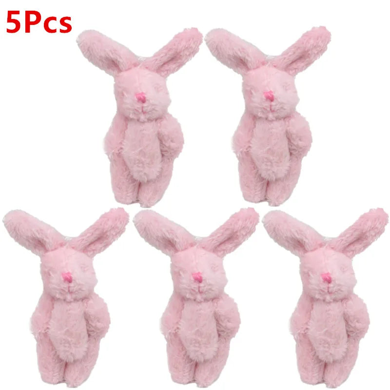 5Pcs/1Pc 6cm Mini Soft Plush Bunny Joint Rabbit for Doll Decoration for House Plush Mini Toy Stuffed Bunny for Doll Bunny Figure