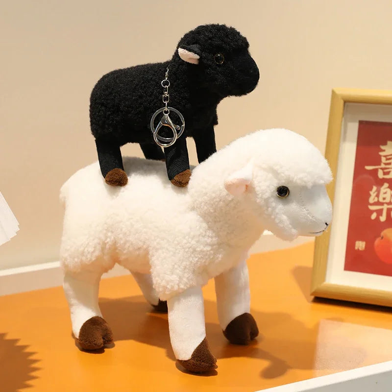 Hot Sale Realistic Sheep Plush Toys Soft Stuffed Standing Sheep Doll Pendants Cute Delicate Keychian Pendants Bags Decor