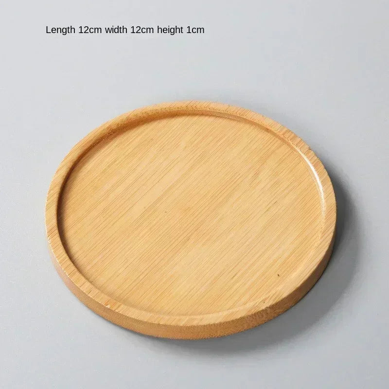 Natural Bamboo Plant Saucer and Mini Decorative Tray, Choice of Round, Oval, Heart, Square and Rectangle Styles