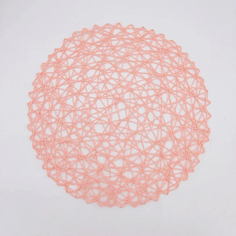 Round Woven Paper Placemats Set of 6, 38 cm Boho Dining Table Mats in Colorful Options for Gatherings and Everyday Decor