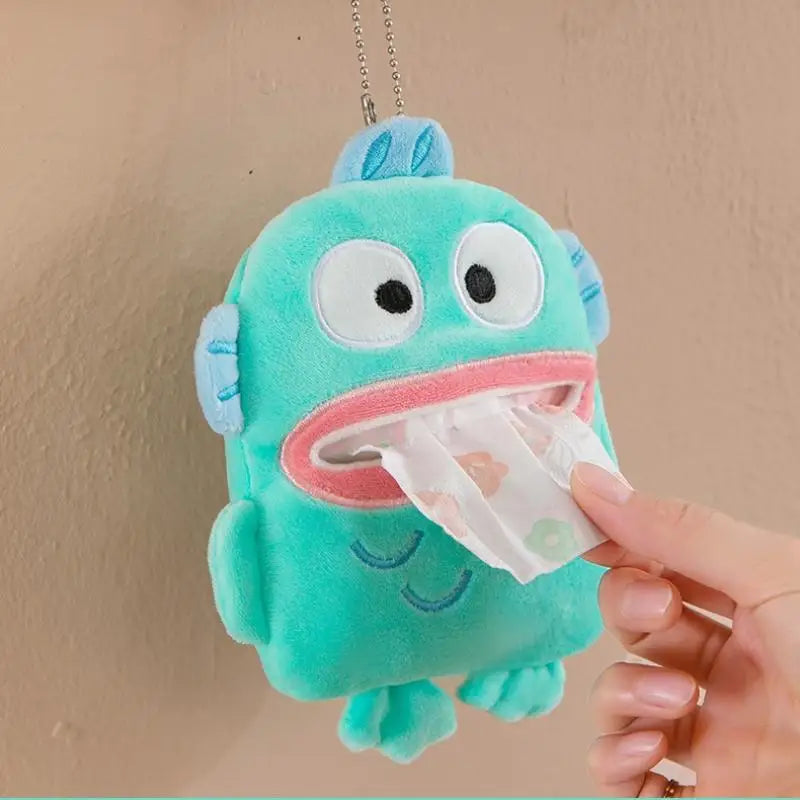 Sanrio Cute Hangyodon Pendant Tissue Cover Funny Hangyodon Small Tissue Cover Bag Pendant Gifts Girl