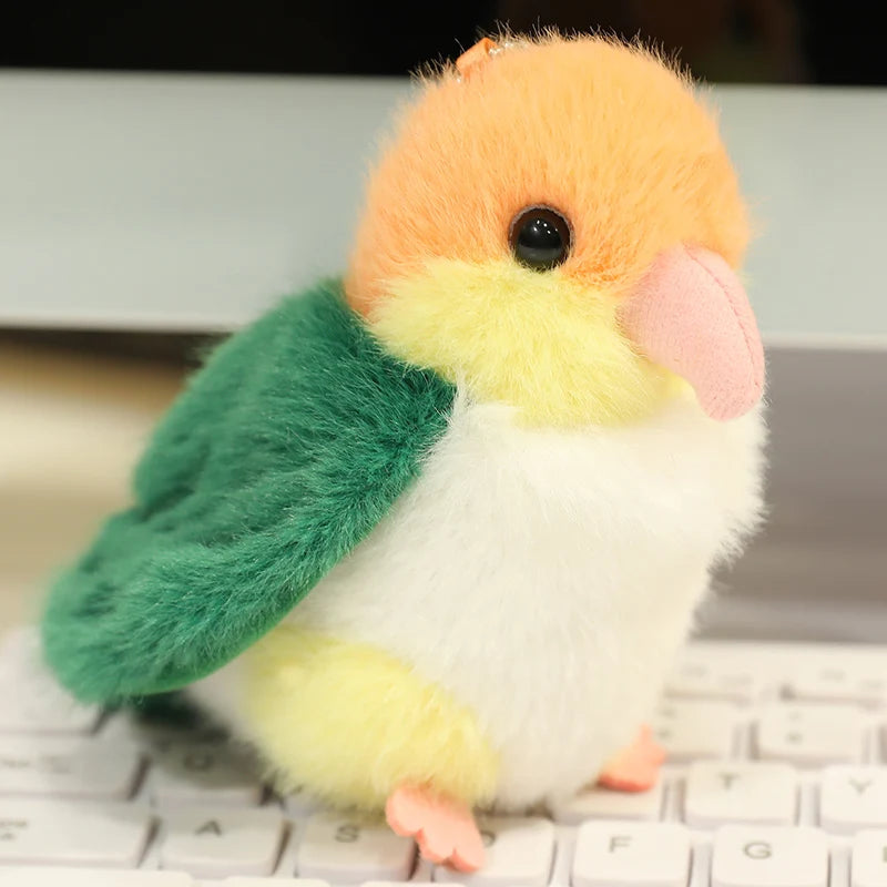 11cm Lifelike Parrot Plush Papa Circle Pendant Toy Cute Stuffed Animal Bird Bracelet Toy  Doll Soft Cartoon Lovely Birthday Gift