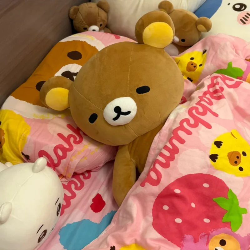 Rilakkuma Plush Pillow Cute Animal Bear Stuffed Doll Kuma Plushies Cushion Kawaii Room Deocr Toys Car Backrest Gift for Kids