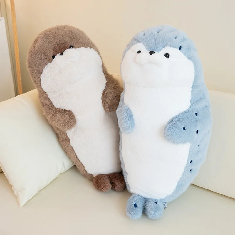 Kawaii Cartoon Sea Plush Toy Soft Pillow Lifelike Stuffed Creature Sea Otter Plush Doll Simulation Stuffed Animal Birthday Gifts