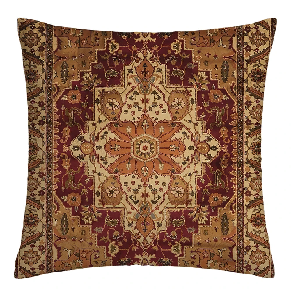 Moroccan Ethnic Patterned Decorative Throw Pillow Cover 2D Printed Polyester Cushion Case 40x40 45x45 50x50  for Sofa Home Decor