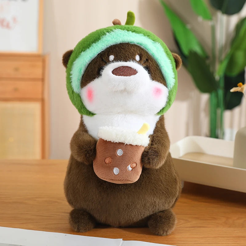 Kawaii Otter Plush Toy Lovely Otter Turn to Dinosaur Rabbit Unicorn Stuffed Doll Soft Cartoon Animal Pillow Birthday Gift