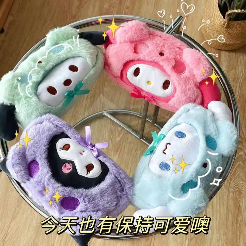 “Kawaii Plush Pencil Case - Cute Character-Themed Fluffy Pen Pouch, Soft Stuffed Stationery Organizer for School & Office, Adorable Storage for Pens, Pencils & Supplies”