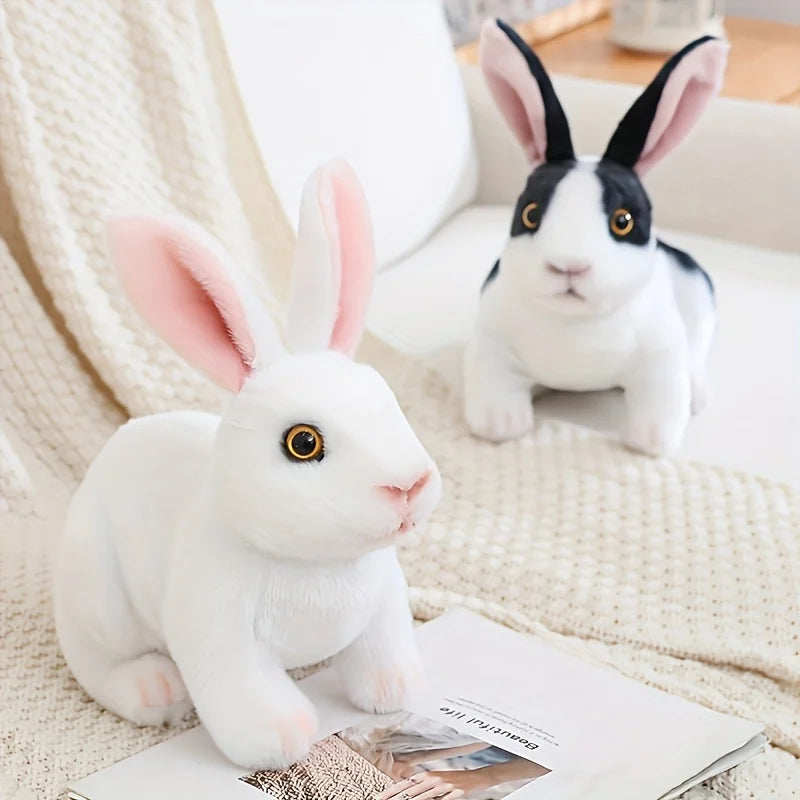 Realistic Lifelike Multi-Color Rabbit Plush Toy, Stuffed Bunny for Kids, Birthday Christmas Gift & Home Decor