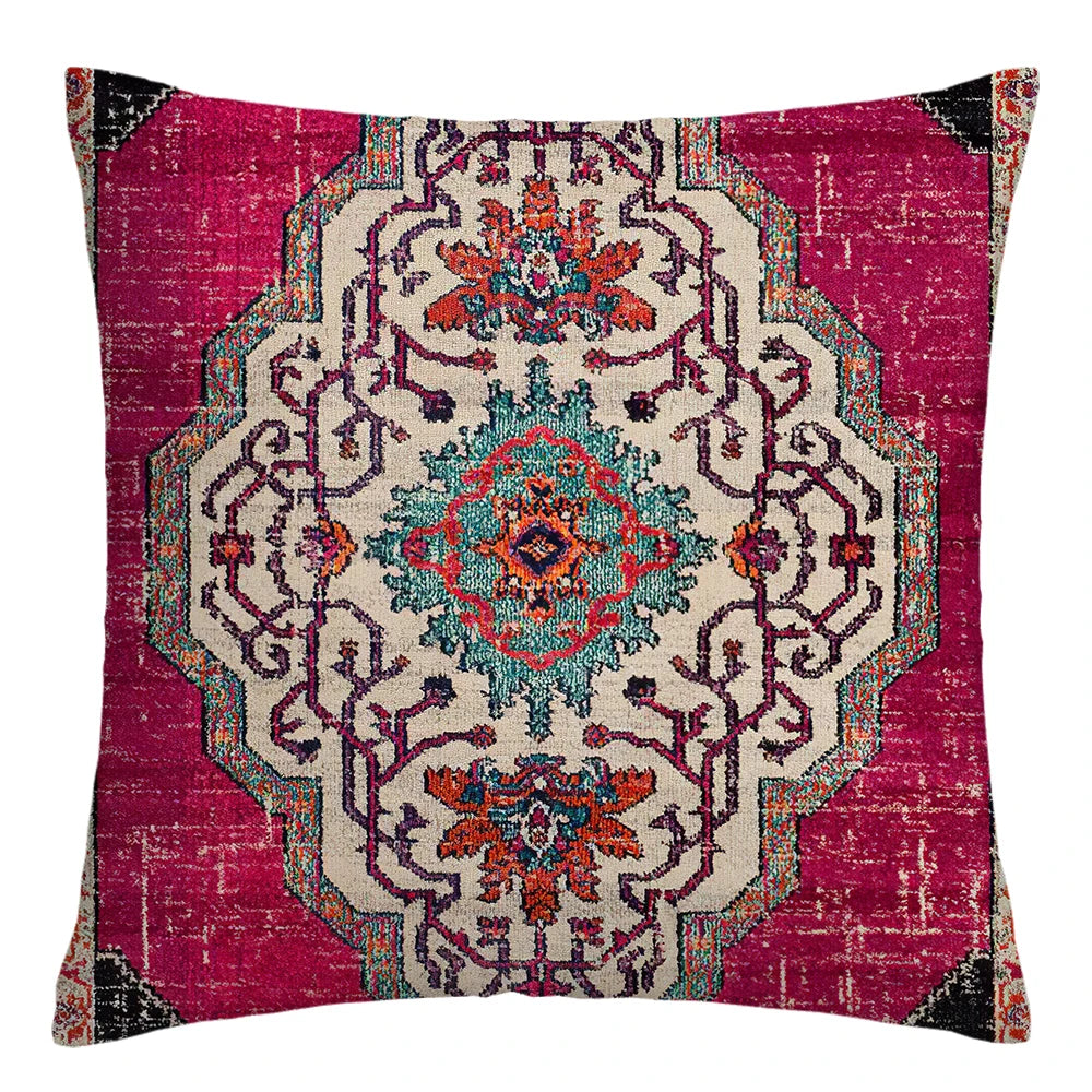 Moroccan Ethnic Patterned Decorative Throw Pillow Cover 2D Printed Polyester Cushion Case 40x40 45x45 50x50  for Sofa Home Decor
