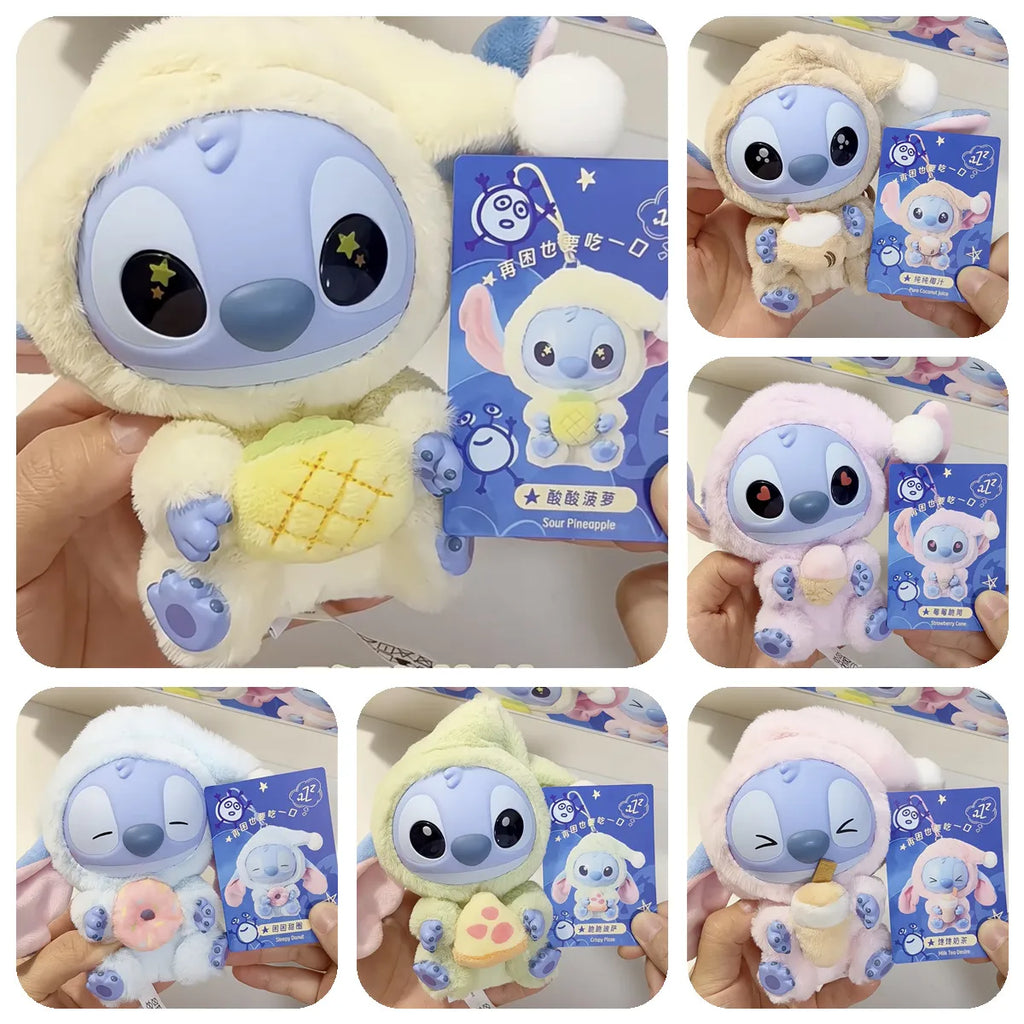 Disney Stitch Plush Toys Movie Model Toy Eat Something Before Sleep Series Cartoon Anime Room Decoration Doll Kids Birthday Gift