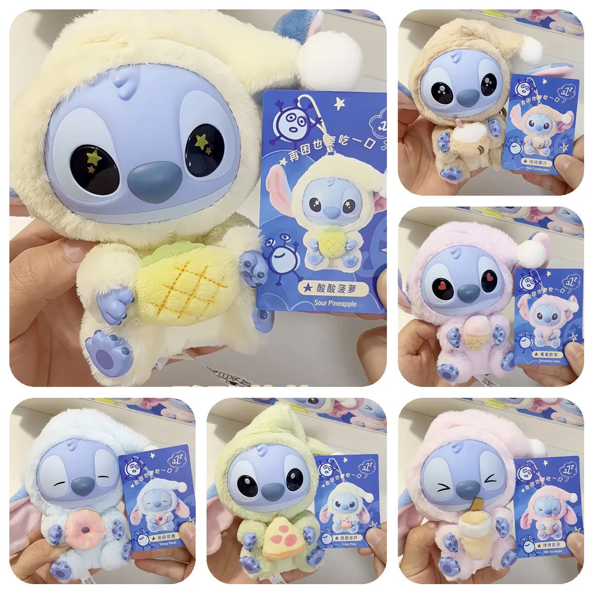 Disney Stitch Plush Toys Movie Model Toy Eat Something Before Sleep Series Cartoon Anime Room Decoration Doll Kids Birthday Gift