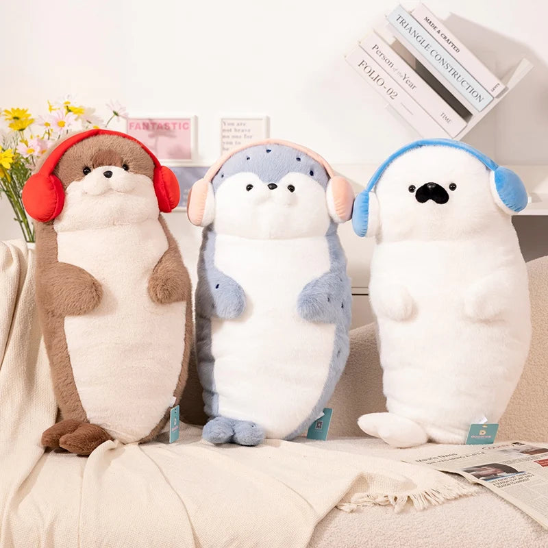 Cute Seal Plush Toy Lifelike Stuffed Marine Life Sea Otter Soft Doll Simulation Seal Pillow Cushion Kids Toys Birthday Gift