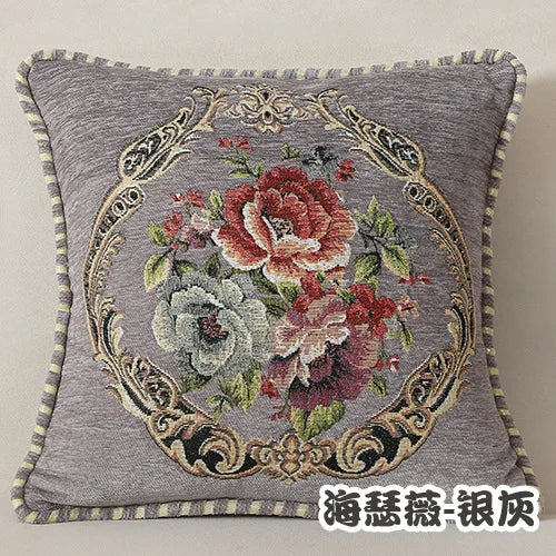Folk-Custom Flowers Cushion Cover 45x45cm Embroidery Jacquard Decorations for Home Edging Pillow Cases Decora Cushions for Bed