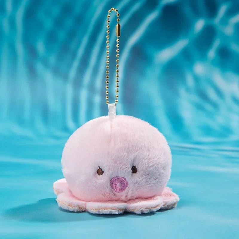 New Marine Animal Pendant Crab Lobster Devil Fish Octopus Sardine Oyster Fish Plush Doll Soft Stuffed Toys Key Ring Cartoon Gift