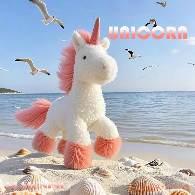 Fairy Tale Unicorn Plush Toys Stuffed Standing Unicorn Doll Pendants Pretty Children Companion Doll Kawaii Keychain Bags Decor