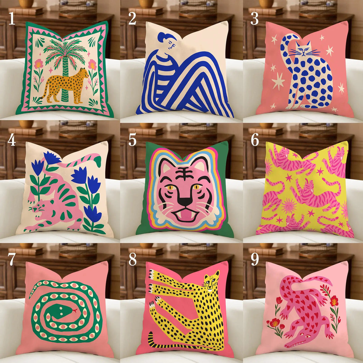 Wild Joy Maximalist Animal Pillow Cover