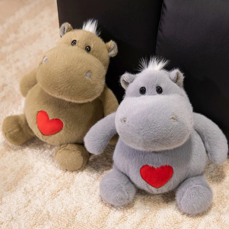 Hot Sale Delicate Lifelike Ant&Hippo Plush Toys Lovely Delicate Love Heart Hippo Pretty Room/Car/Desktop Decor
