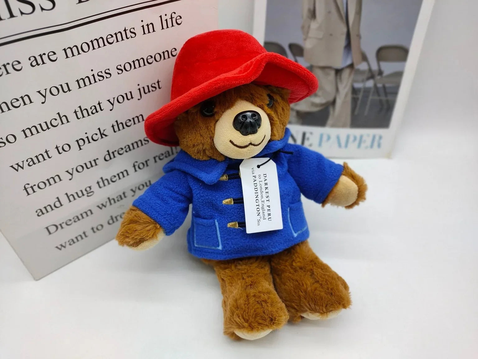 Cartoon Pattine Bear action figure Dish Tie Bear plush doll pendant Children's holiday gift bag decoration cute key chain 10cm