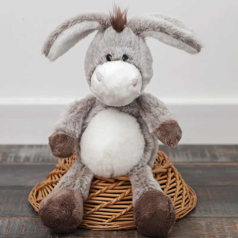 Little Donkey Doll Plush Toy Long-eared Stilted Donkey Stuffed Toy Kawaii Plushie Doll Lovely Creative Birthday Gift Bed Decro