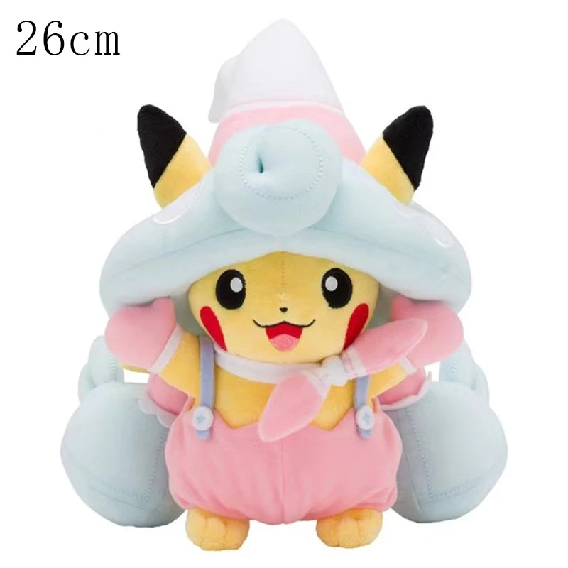 Cosplay Pikachu Pokemon Plush Eevee Charizard Snorlax Garchomp Tyranitar Hydreigon Ampharos Stuffed Doll Toy For Kid Miniso Gift