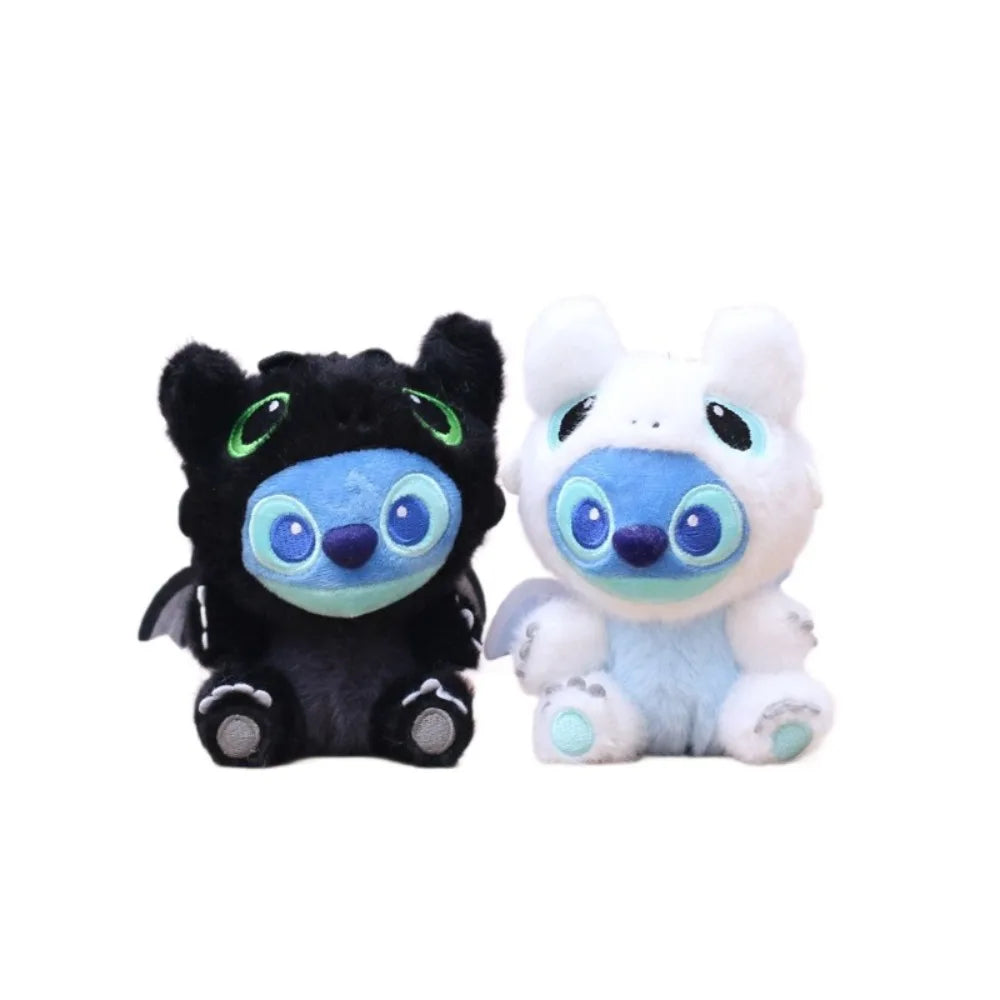Disney New Transforming Black & White Bat Stitch Plush Toy - 13cm Cute Stuffed Animal, Soft Cuddly Companion for Bags/Keys, Gift for Disney Fans