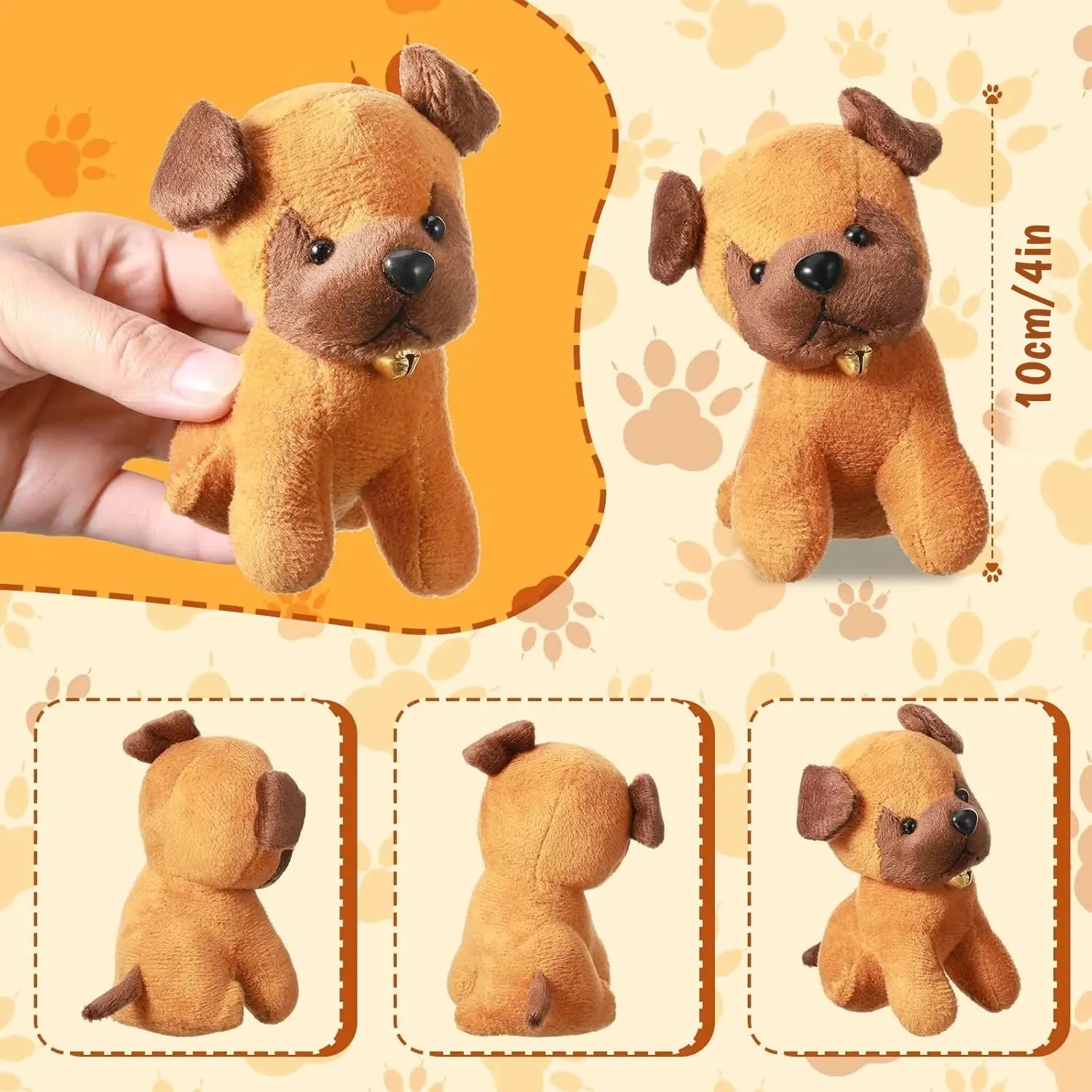 12/24PCS Mini Plush Dogs Bulk 12cm Puppy Stuffed Animals Soft Cute Small Dogs for Goodie Bags Baby Shower Birthday Party Favors