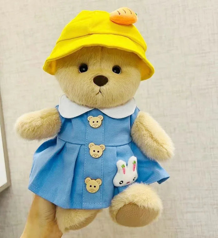 30cm High Quality Handmade Bear Plush Toy Cosplay Change Dress Cloth Girl Hug Cuddly Plushie Doll for Girlfriend Christmas Gift