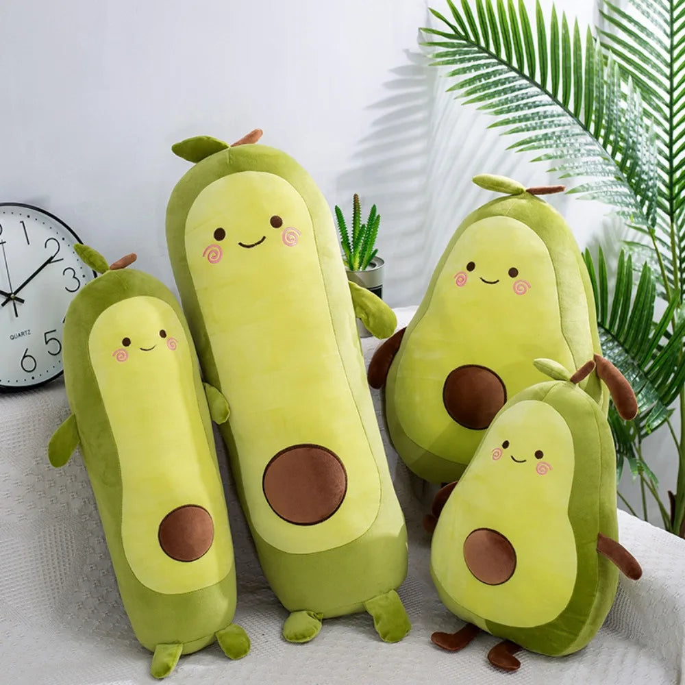 Adorable Kawaii Stuffed Avocado Doll - Giant Green Plush Toy, Ideal Big Sleeping Pillow & Cute Birthday Gift for Girls