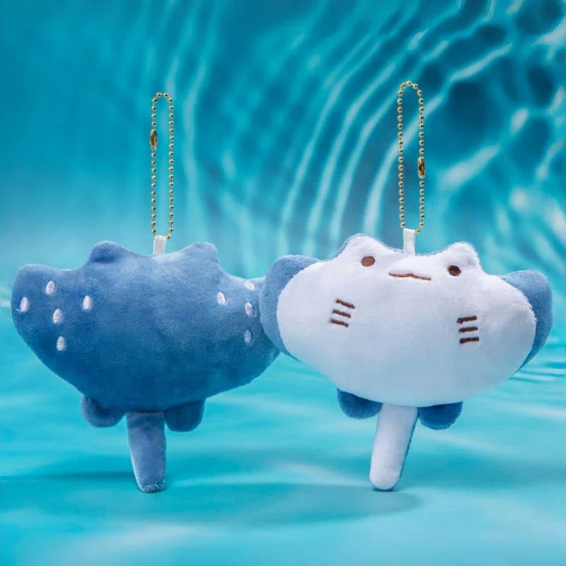 New Marine Animal Pendant Crab Lobster Devil Fish Octopus Sardine Oyster Fish Plush Doll Soft Stuffed Toys Key Ring Cartoon Gift