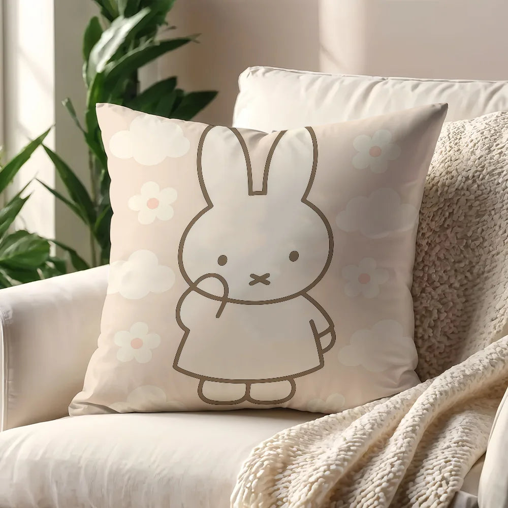 M-Miffy Kawaii cushion cover For Pillow Printing Sofa Decoration Home Car Room Coffee Shop Office Nordic Simplicity