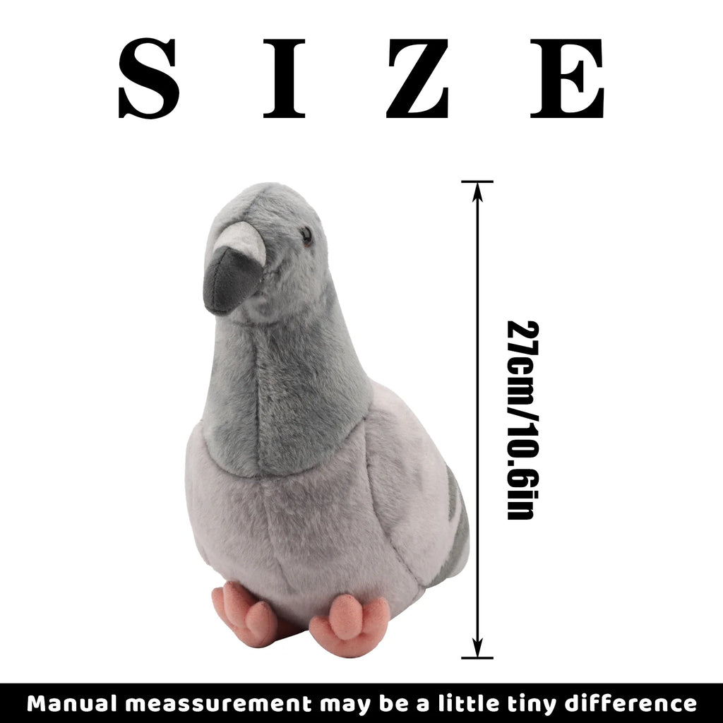 Simulated Gray Pigeon Plush Toy Cute Soft Stuffed Animals Lifelike Plush Dove Bird Doll Children Birthday Gifts Home Decor Gifts