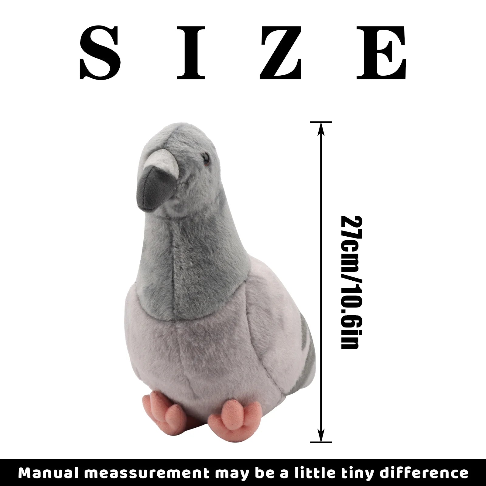 Simulated Gray Pigeon Plush Toy Cute Soft Stuffed Animals Lifelike Plush Dove Bird Doll Children Birthday Gifts Home Decor Gifts