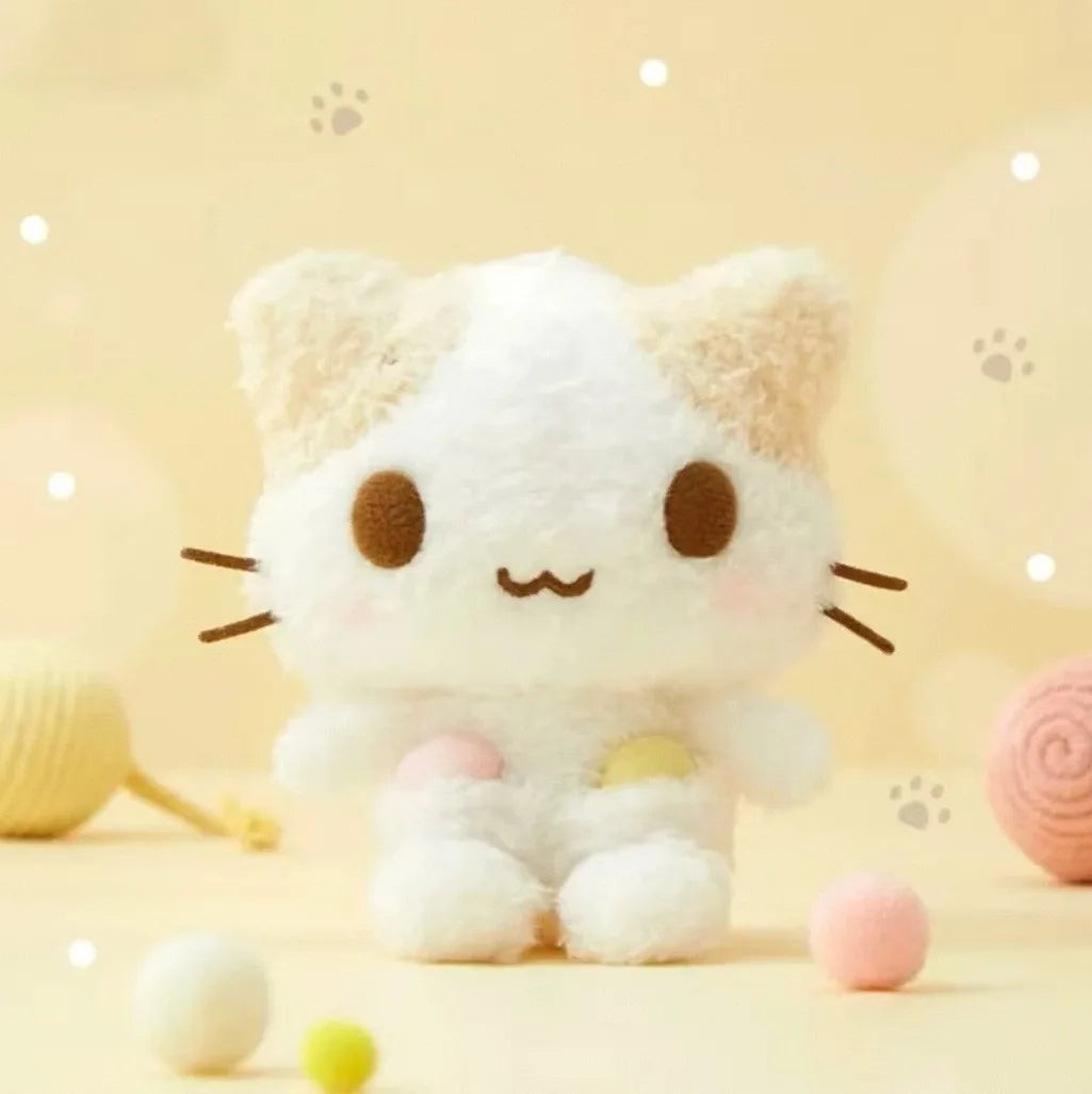 Masyumaro Fluffy Fuwa Nyanko Cat Plush Keychain Keyring Keyholder Cartoon Kawaii Cute Bag Keychains Mascot Charm Key Chain