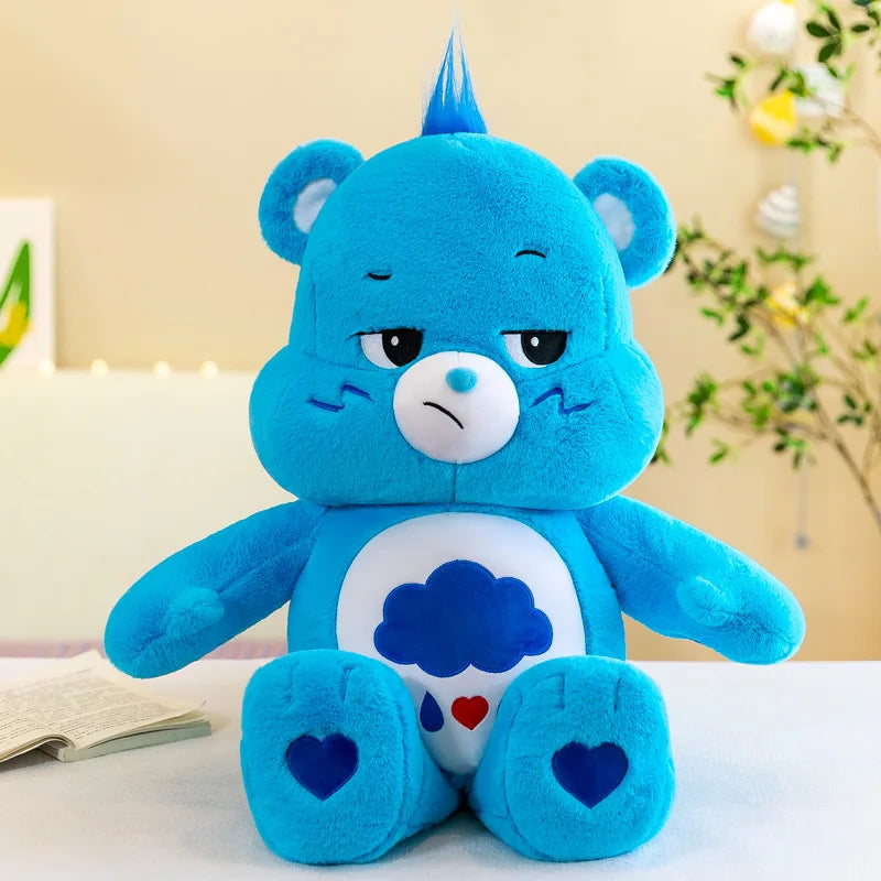 30cm Kawaii Care Bears Plush Toy - Rainbow Cheer Bear, Grumpy Cloud Bear, Purple Share Bear - Cute Anime Stuffed Animal with Healing Quotes for Bedroom Decor, Gifts