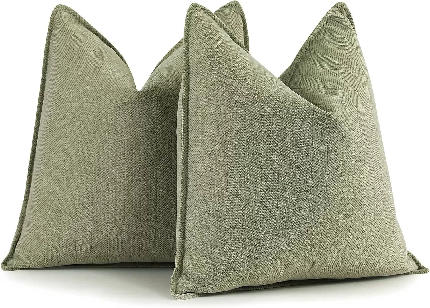 Pack of 2 Pillow Covers Soft Chenille Luxurious Couch Throw Pillows Farmhouse Cushion Covers with Elegant Design for Home Decor