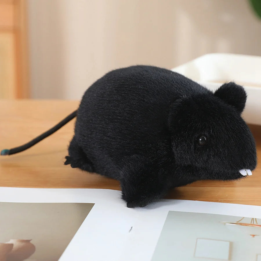 Simulated Soft Mouse Plush Toys Lovely Black White Stuffed Animal Rat Pillow Funny Toy Birthday Christmas Gift children gift