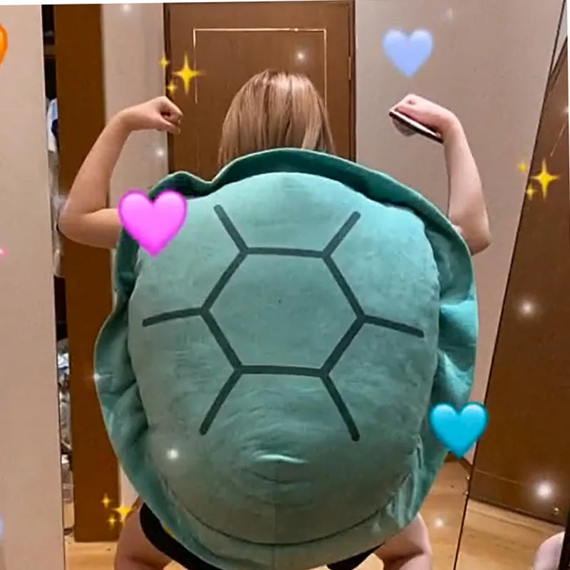 80/100CM Funny Big Turtle Shell Plush Toy Adult Can Wear Sleeping Bag Stuffed Soft Pillow Cushion Creative Gifts For Friends