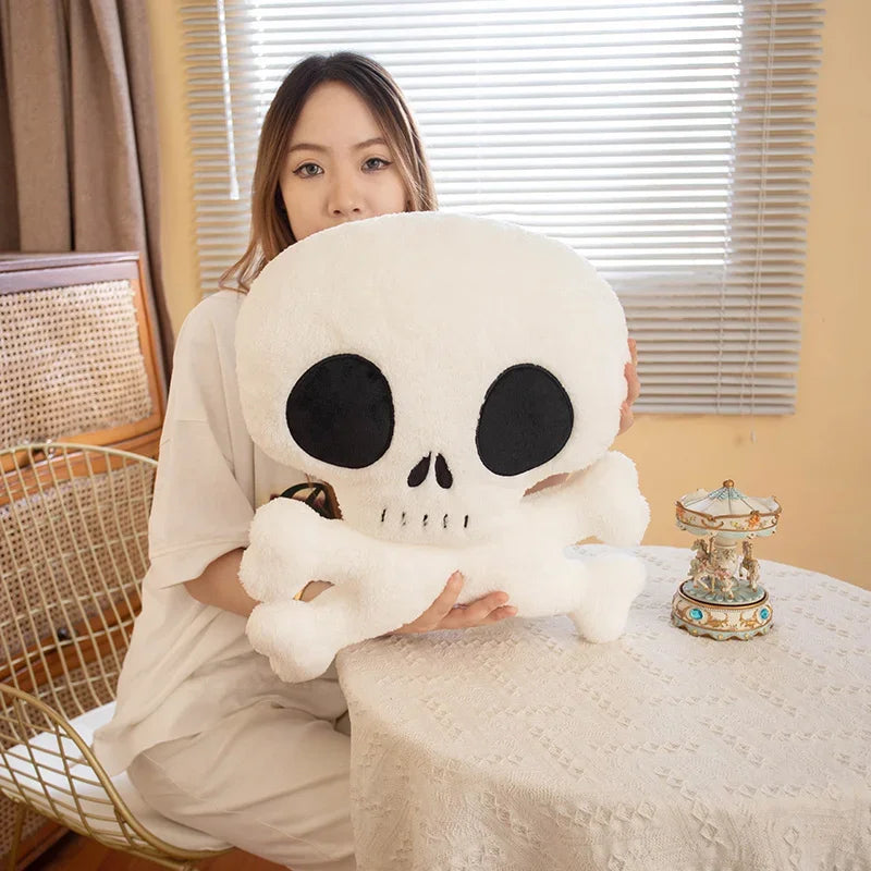 Horror Halloween Props Stuffed Skull Bone Plush Toy Human Skeleton Doll Monster Doll Halloween Creative Plush Decoration Gift