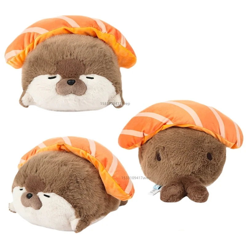 Dropship Cute Sushi Seal Plush Toy Lifelike Stuffed Marine Sea Otter Japanese Fried Shrimp Soft Doll Pillow Cushion For Kids