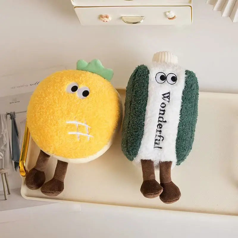 20/25cm New Coffee Cup Milk Box Pineapple Bun Boy Stuffed Plush Toy Cartoon Anime Suitable Children's Birthday Gift Fun Doll
