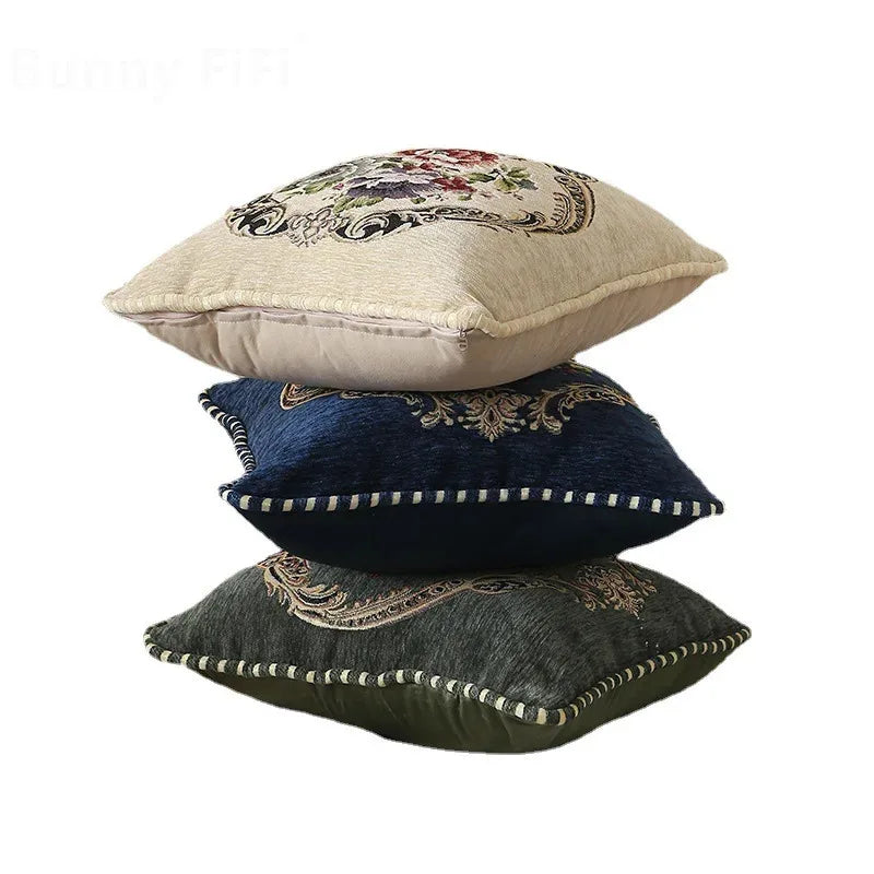 Folk-Custom Flowers Cushion Cover 45x45cm Embroidery Jacquard Decorations for Home Edging Pillow Cases Decora Cushions for Bed